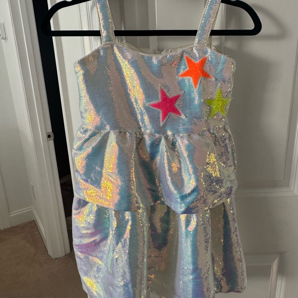 Lola + The Boys Iridescent Sequin Dress with Star Accents size 10